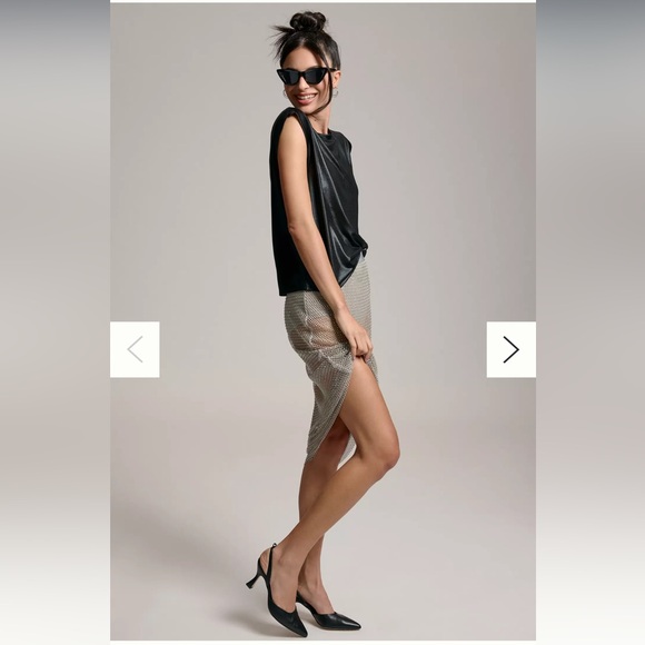 Anthropologie Porridge Black Shine Sheer Boxy Muscle Tee in Black Sz S - Picture 4 of 12